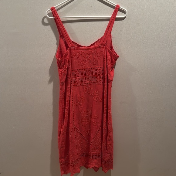 Anthropologie Yoana Baraschi Vibrant Red Embroidered Dress size 4 - Picture 6 of 7
